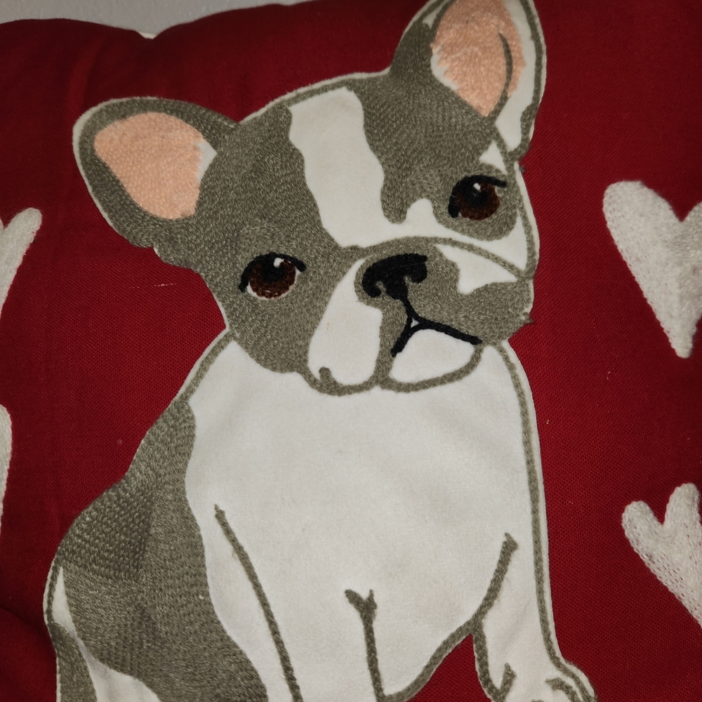 Red Frenchie Dog Pillow